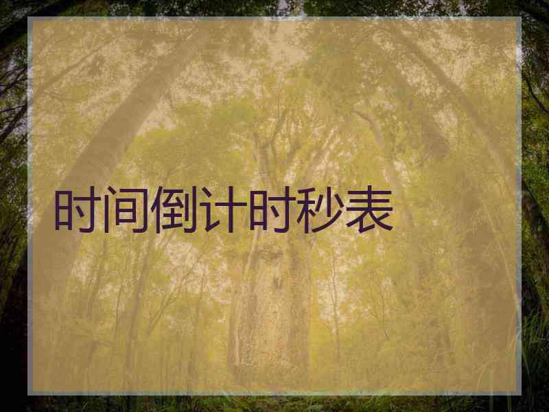 时间倒计时秒表
