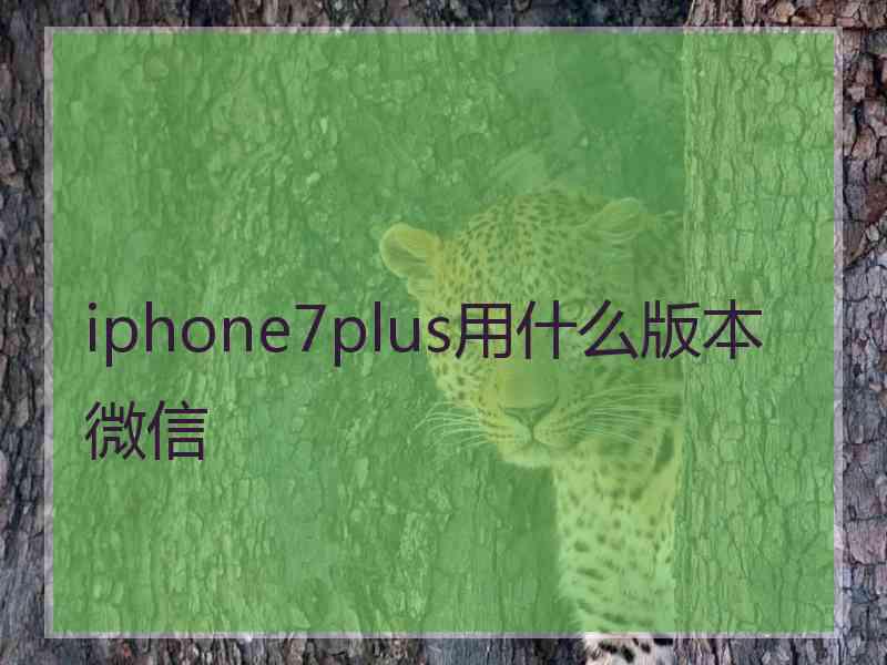 iphone7plus用什么版本微信