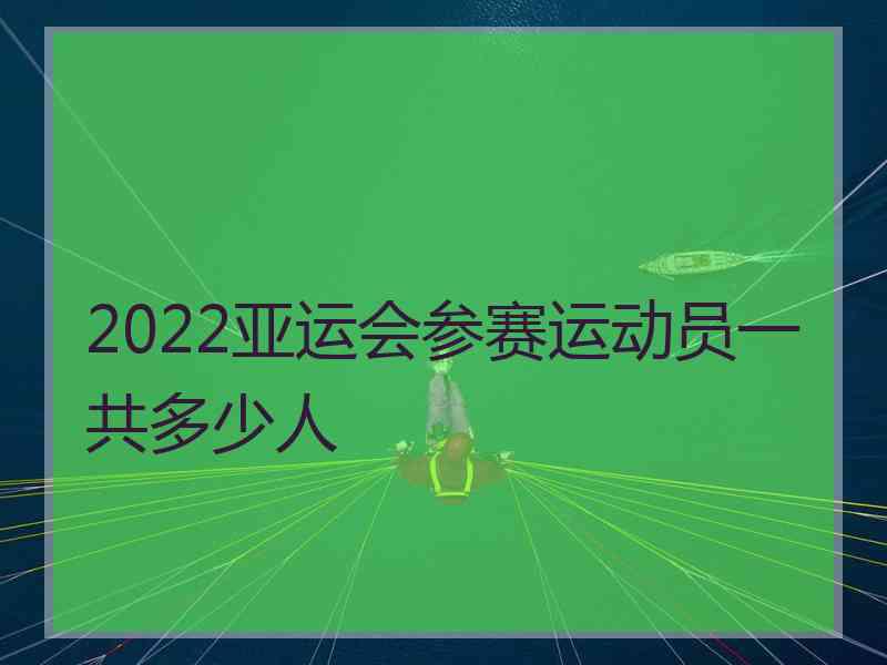 2022亚运会参赛运动员一共多少人