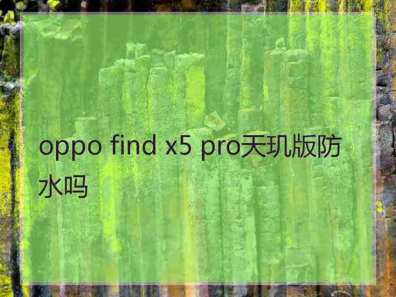 oppo find x5 pro天玑版防水吗