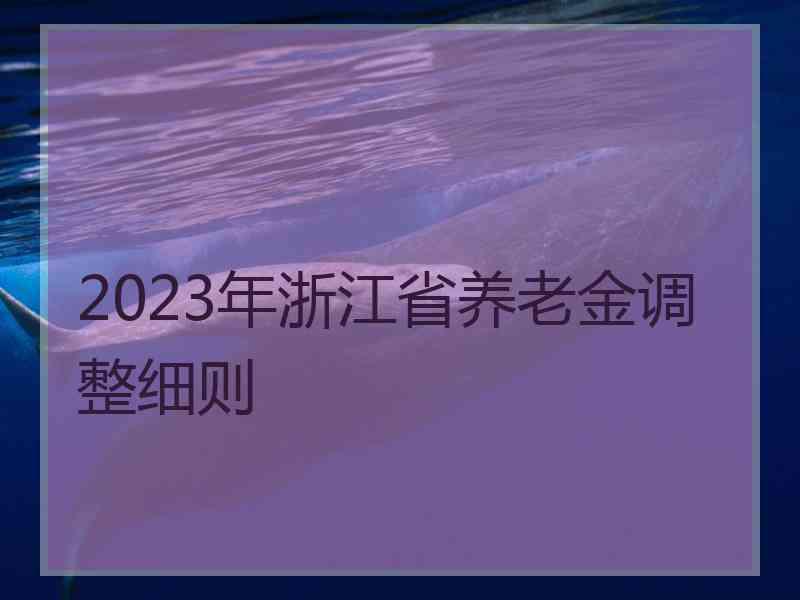 2023年浙江省养老金调整细则