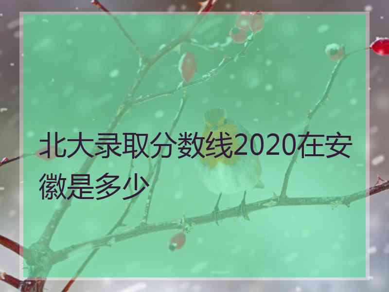 北大录取分数线2020在安徽是多少