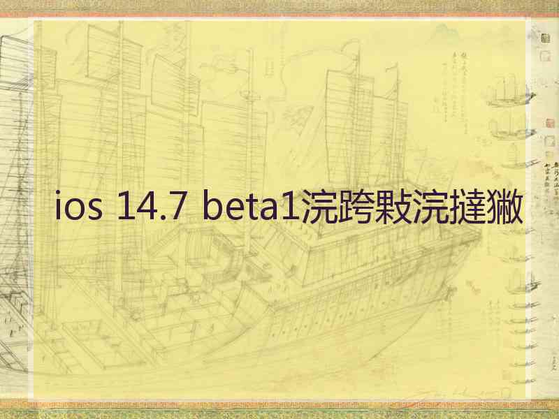 ios 14.7 beta1浣跨敤浣撻獙