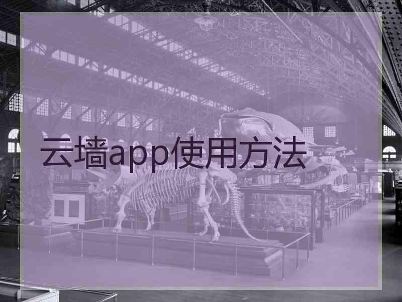 云墙app使用方法