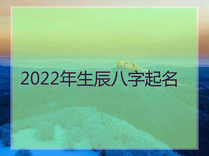 2022年生辰八字起名