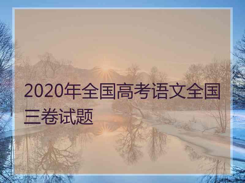2020年全国高考语文全国三卷试题