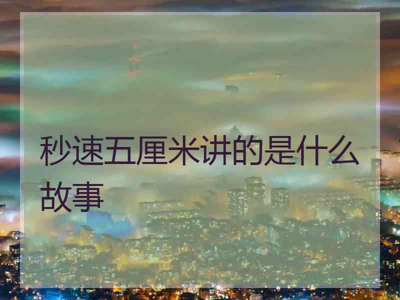 秒速五厘米讲的是什么故事