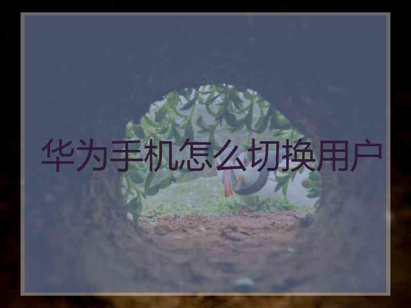 华为手机怎么切换用户
