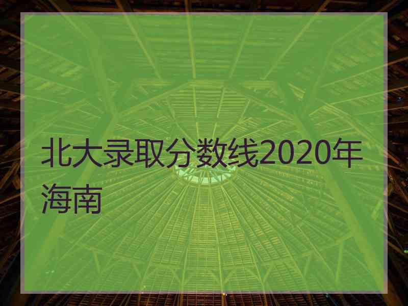 北大录取分数线2020年海南