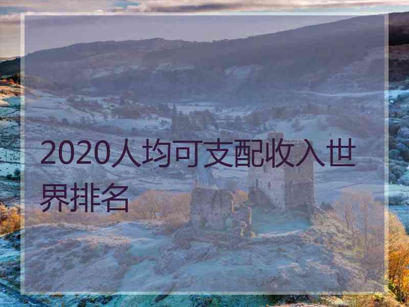 2020人均可支配收入世界排名
