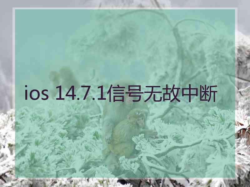ios 14.7.1信号无故中断