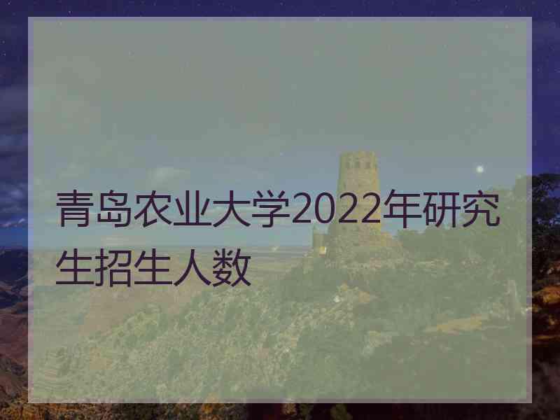 青岛农业大学2022年研究生招生人数