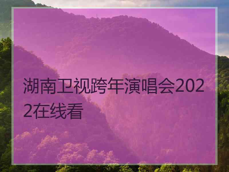 湖南卫视跨年演唱会2022在线看