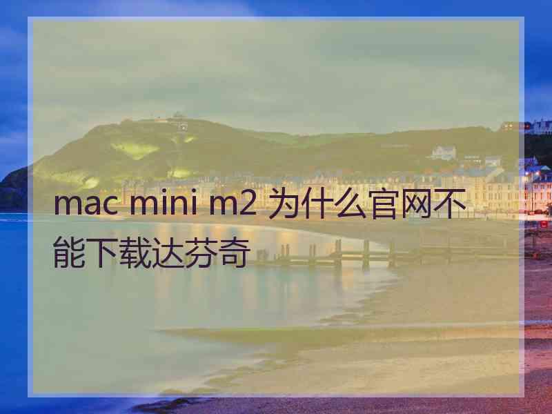 mac mini m2 为什么官网不能下载达芬奇