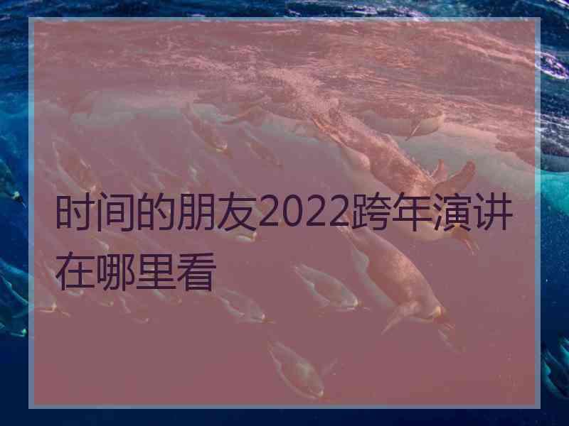 时间的朋友2022跨年演讲在哪里看