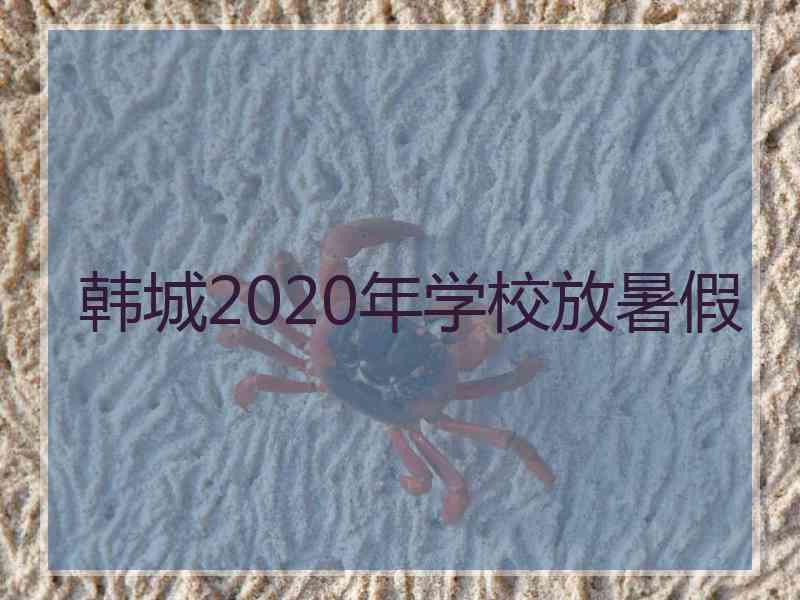 韩城2020年学校放暑假