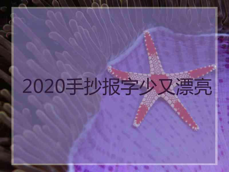 2020手抄报字少又漂亮