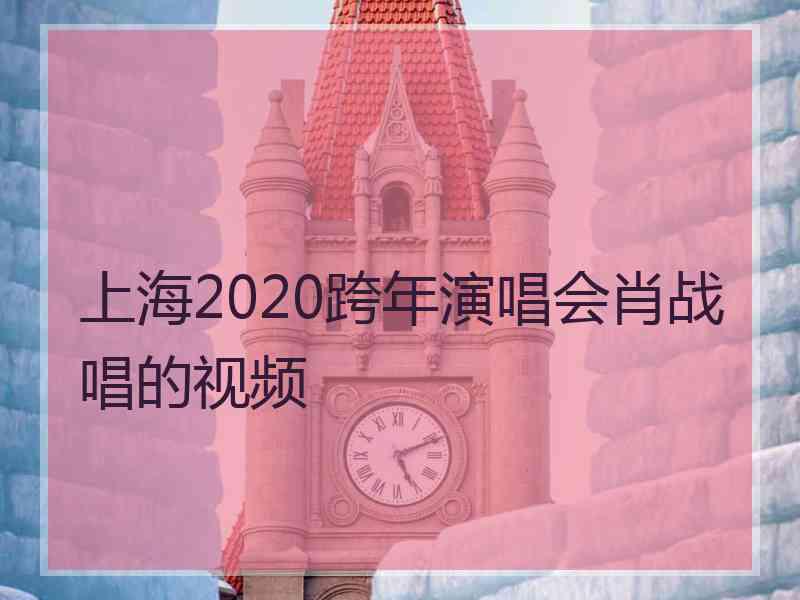 上海2020跨年演唱会肖战唱的视频