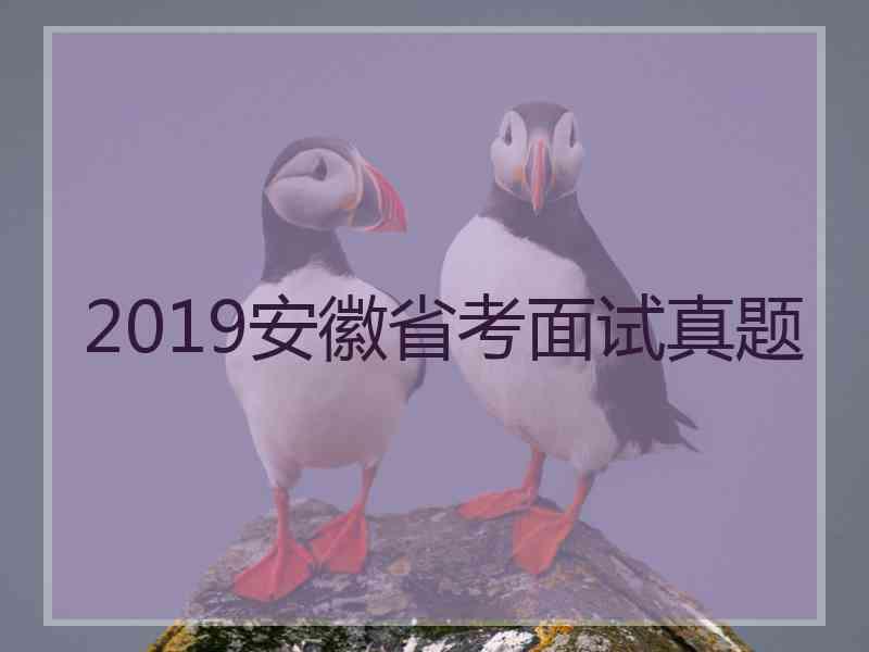 2019安徽省考面试真题