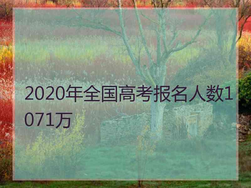 2020年全国高考报名人数1071万