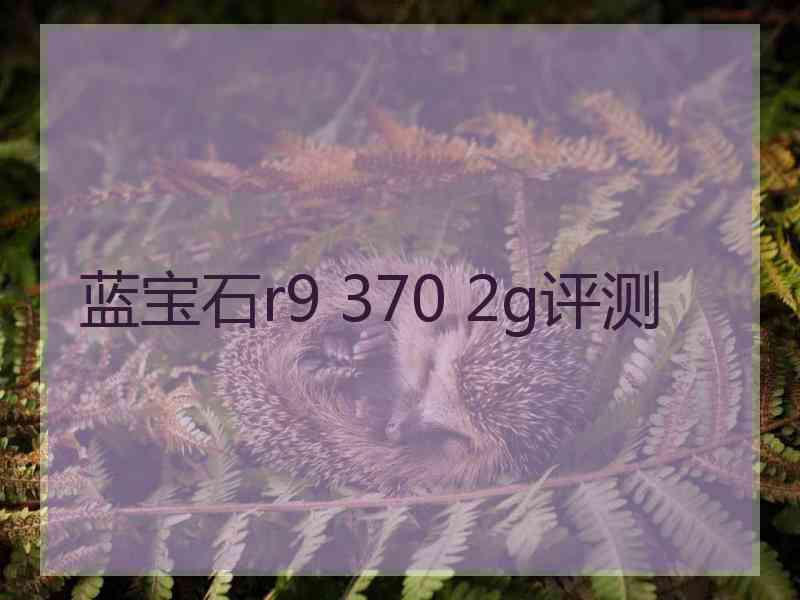 蓝宝石r9 370 2g评测