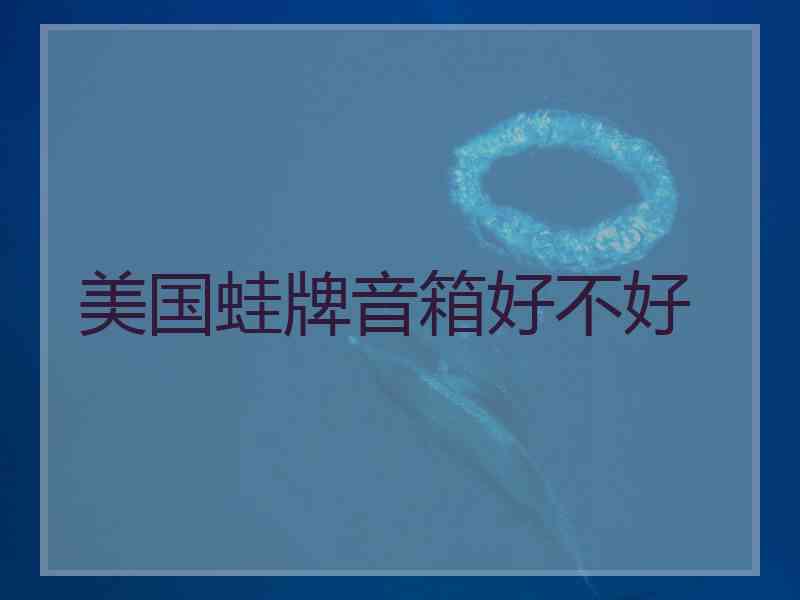 美国蛙牌音箱好不好