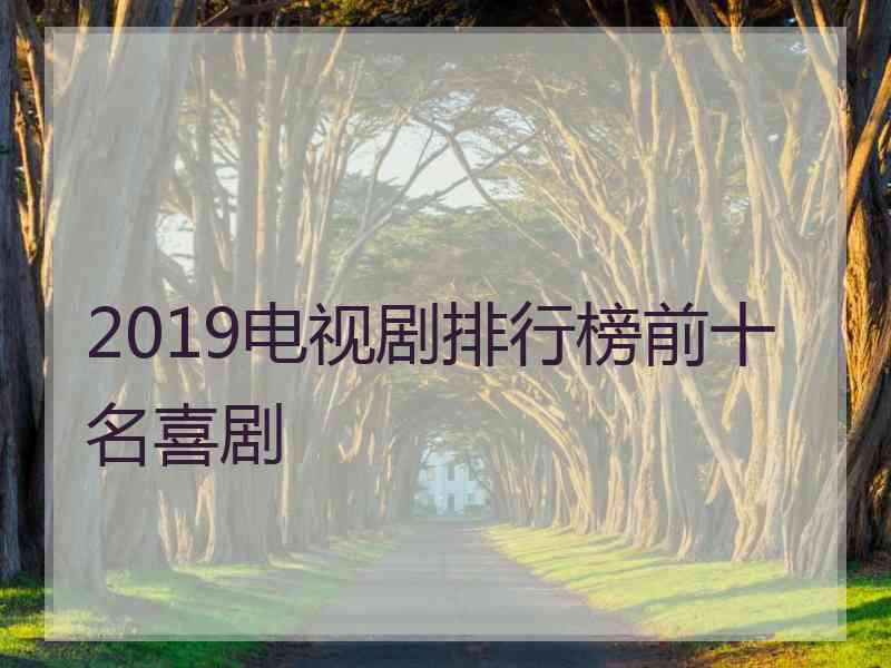 2019电视剧排行榜前十名喜剧