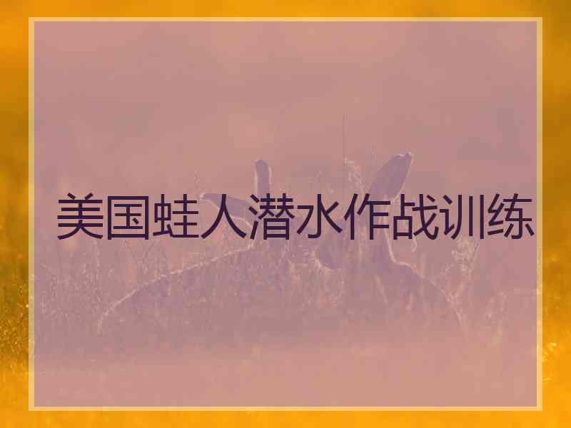 美国蛙人潜水作战训练