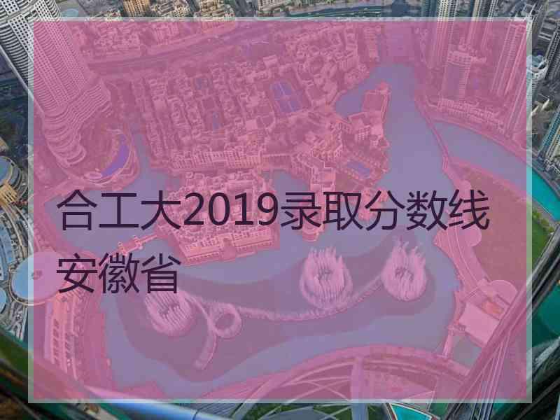 合工大2019录取分数线安徽省