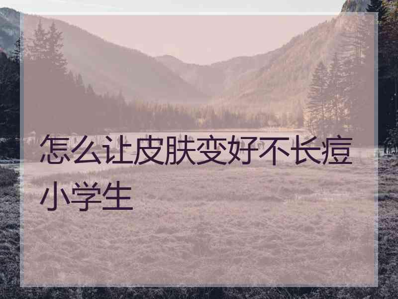 怎么让皮肤变好不长痘小学生
