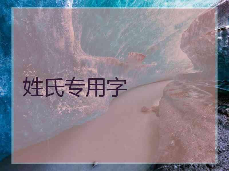 姓氏专用字