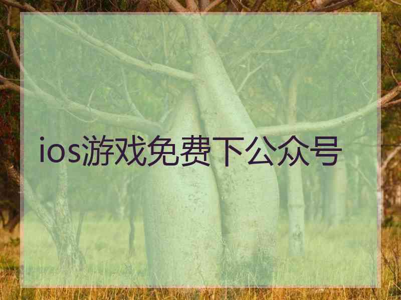 ios游戏免费下公众号
