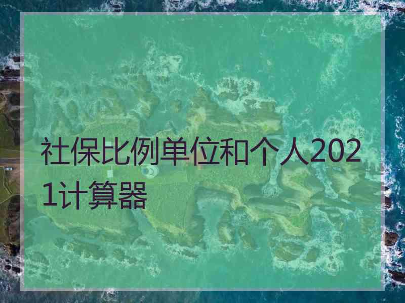 社保比例单位和个人2021计算器