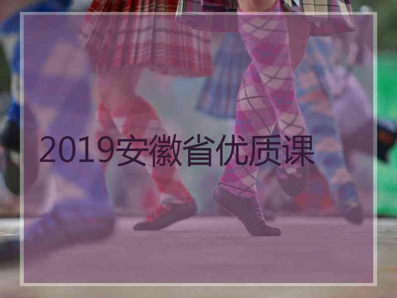 2019安徽省优质课