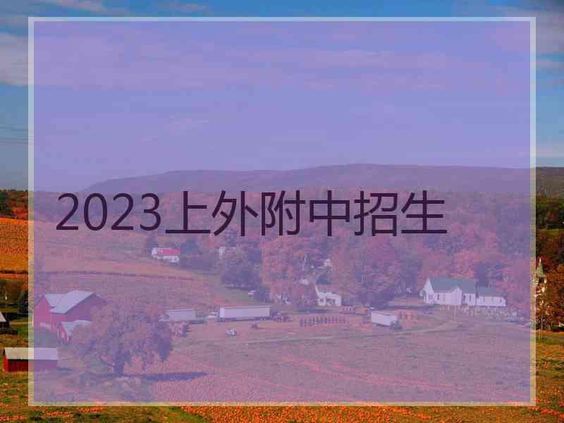 2023上外附中招生