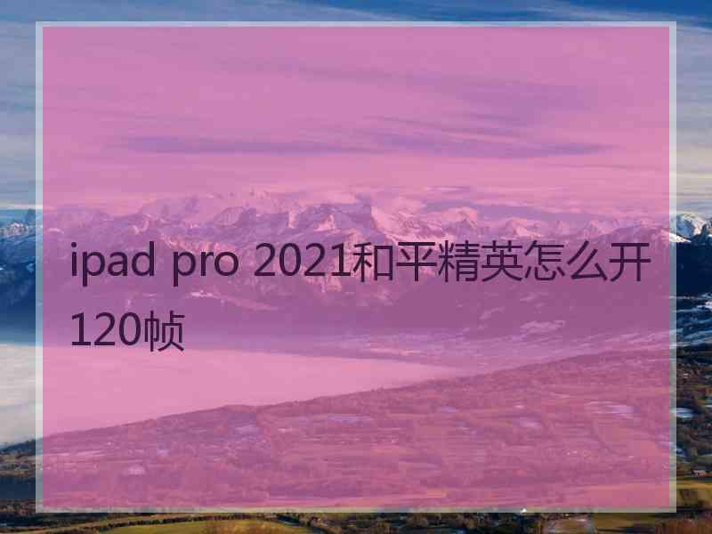 ipad pro 2021和平精英怎么开120帧