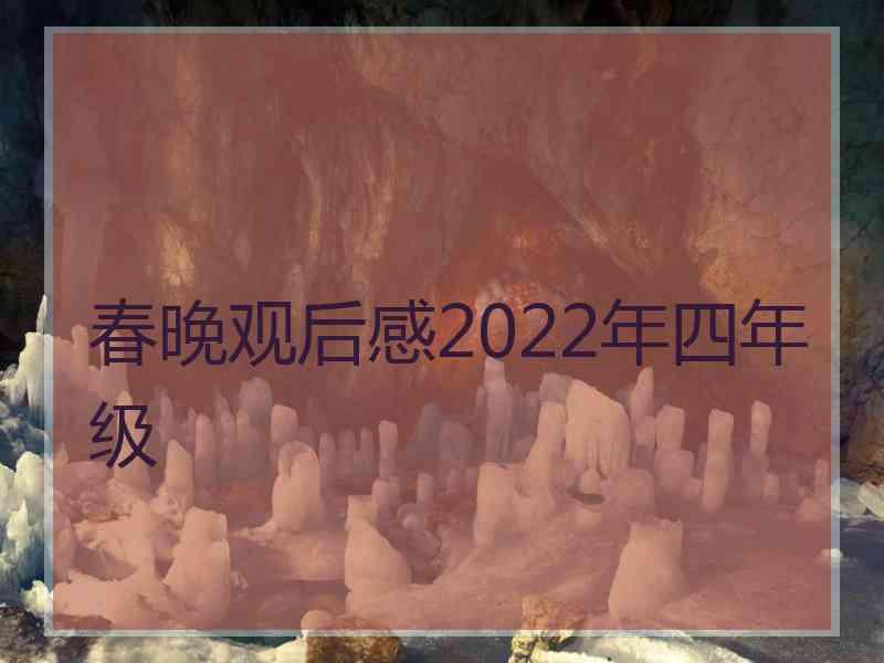 春晚观后感2022年四年级