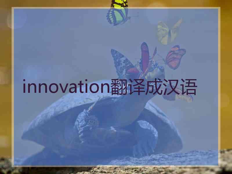 innovation翻译成汉语