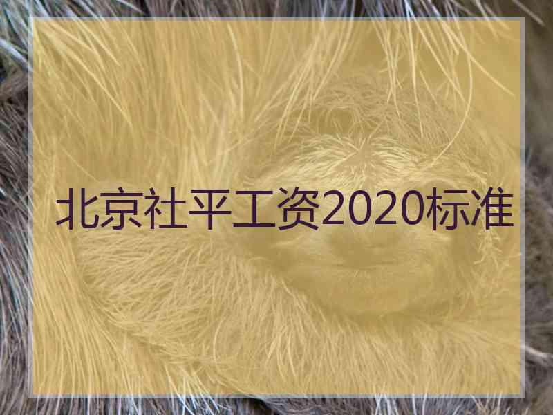 北京社平工资2020标准
