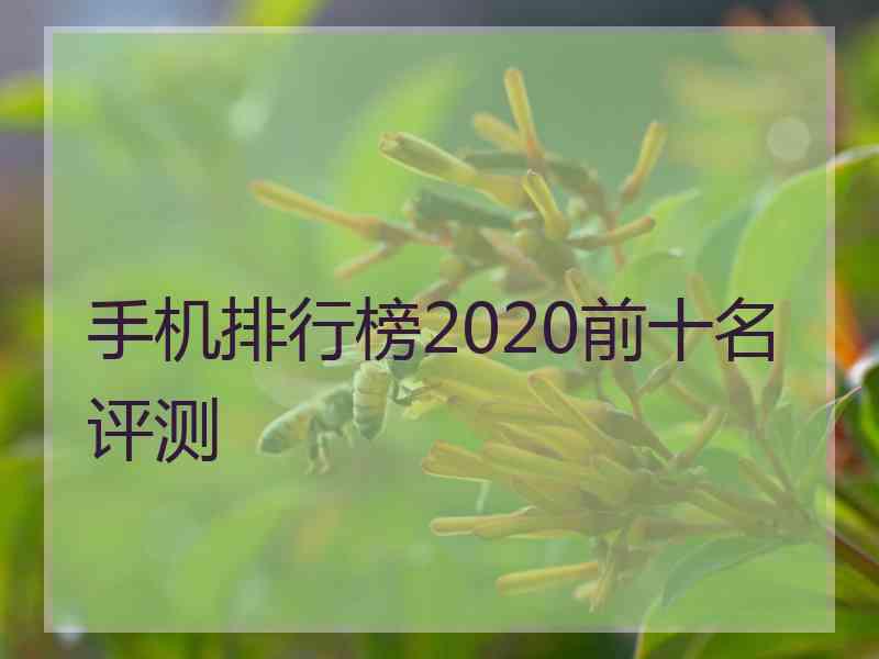 手机排行榜2020前十名评测