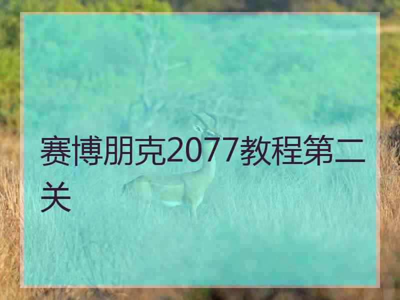 赛博朋克2077教程第二关