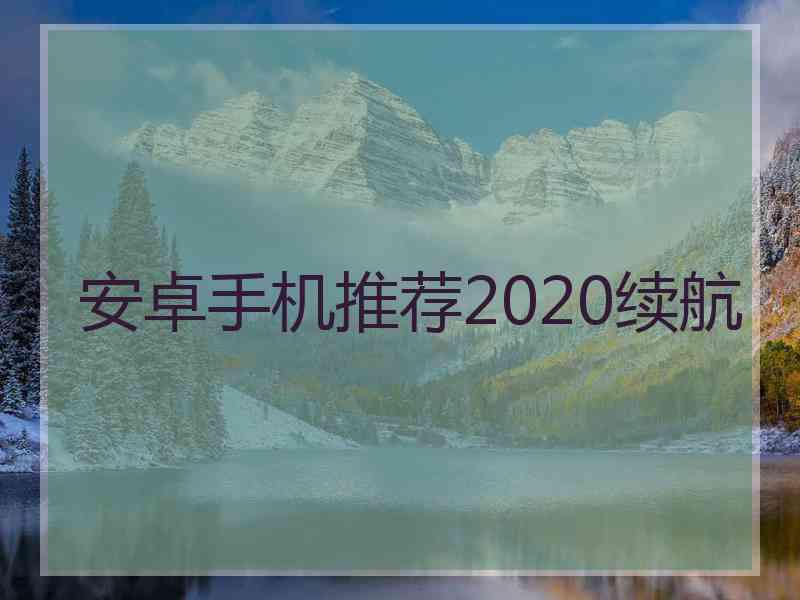 安卓手机推荐2020续航