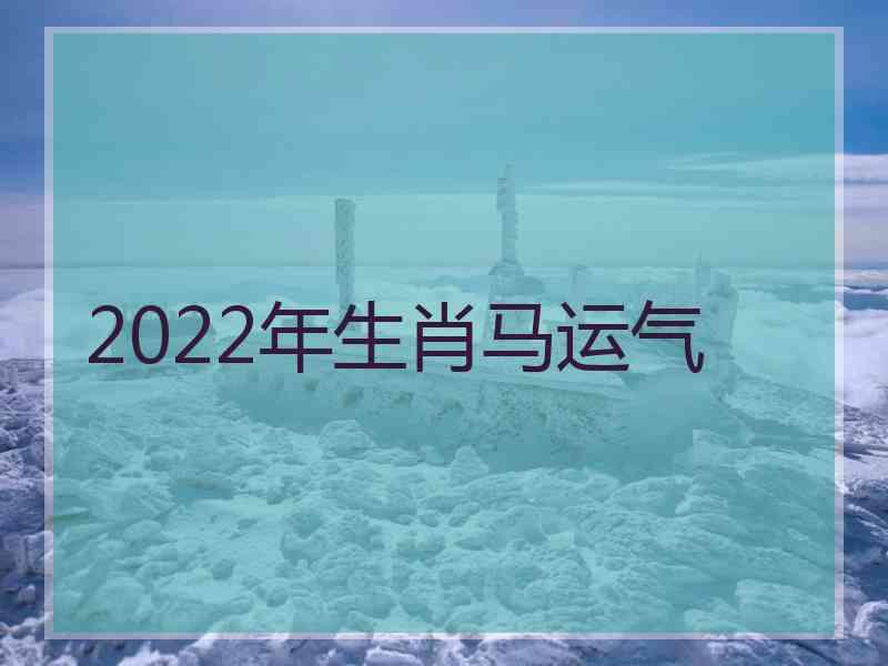 2022年生肖马运气