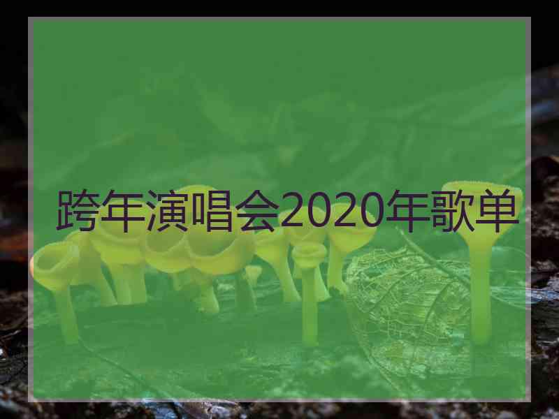 跨年演唱会2020年歌单