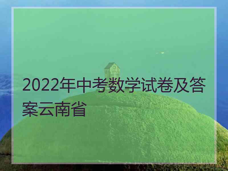 2022年中考数学试卷及答案云南省