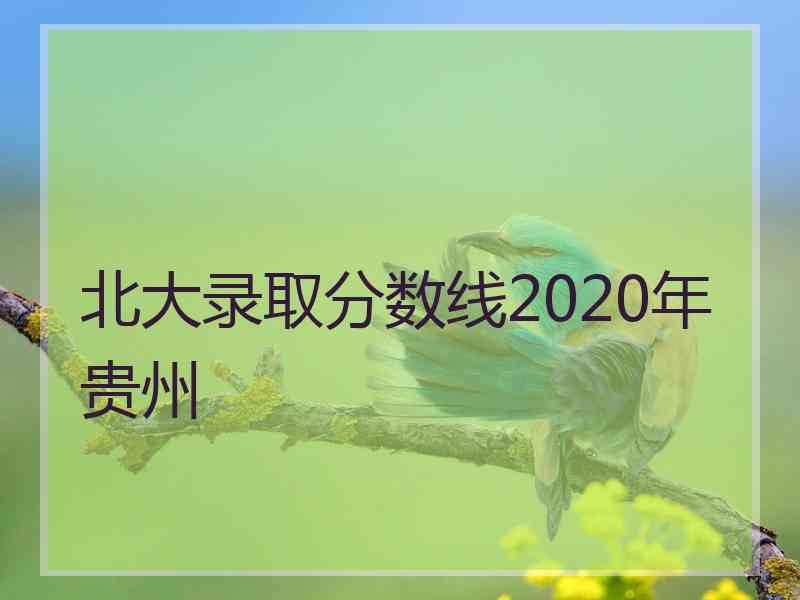 北大录取分数线2020年贵州