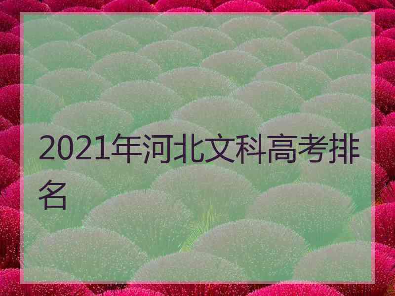 2021年河北文科高考排名