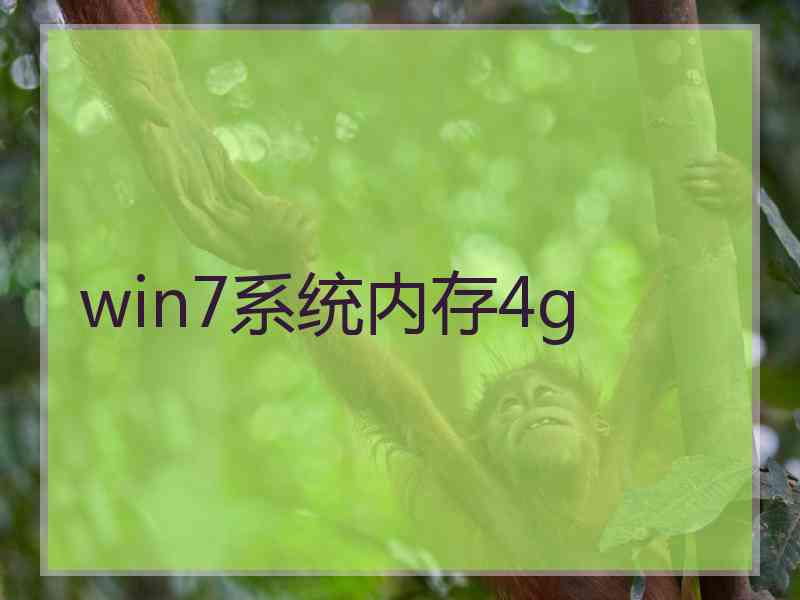 win7系统内存4g