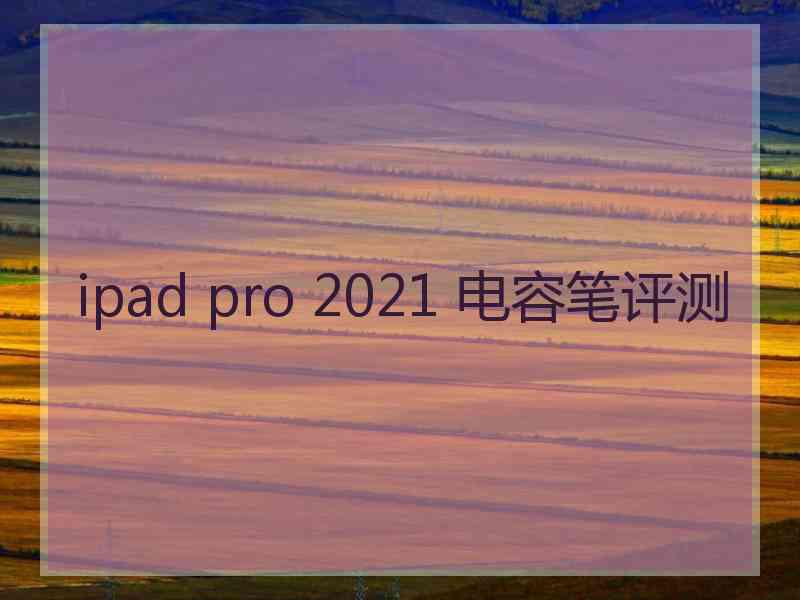 ipad pro 2021 电容笔评测
