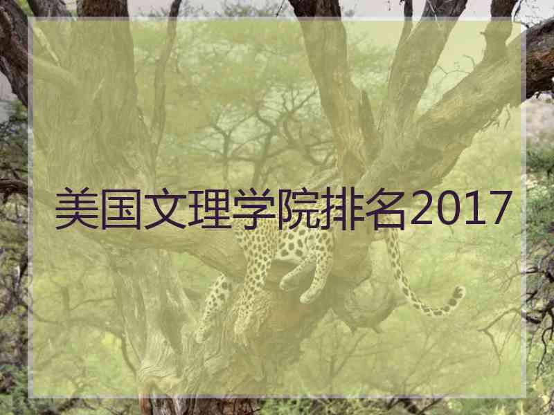 美国文理学院排名2017
